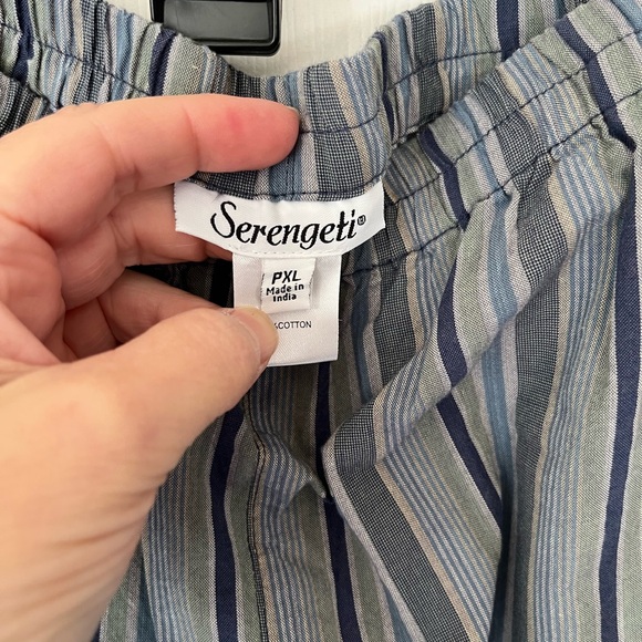 Serengeti Stripped Pull On Pants Blue/Multi Petite XL NWOT - Picture 4 of 8